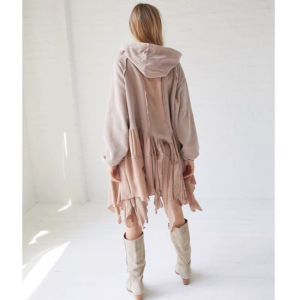 Free People Moon Dust Cardi Tiered Bottom Hoodie